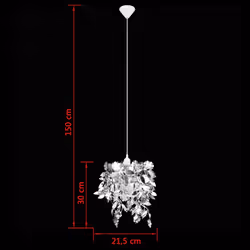 vidaXL Leaves Paillette Pendant Chandelier Lamp 21.5x30cm Silver Ceiling Light - Additional view 10