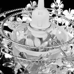 vidaXL Leaves Paillette Pendant Chandelier Lamp 21.5x30cm Silver Ceiling Light