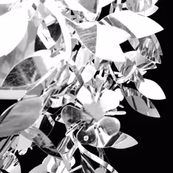 vidaXL Leaves Paillette Pendant Chandelier Lamp 21.5x30cm Silver Ceiling Light