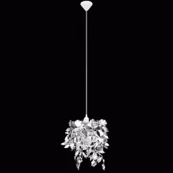 vidaXL Leaves Paillette Pendant Chandelier Lamp 21.5x30cm Silver Ceiling Light - Additional view 4