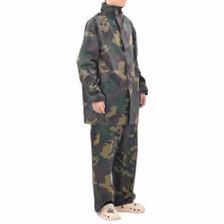 New Men's 2-Piece Rain Suit w/Hood 2 Colour 4Size Selectable Waterproof Jacket - green, m