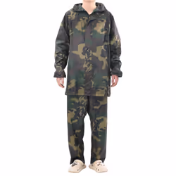 New Men's 2-Piece Rain Suit w/Hood 2 Colour 4Size Selectable Waterproof Jacket - green, m