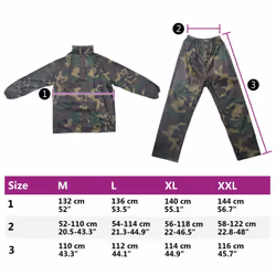 New Men's 2-Piece Rain Suit w/Hood 2 Colour 4Size Selectable Waterproof Jacket - green, m