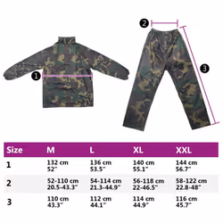 New Men's 2-Piece Rain Suit w/Hood 2 Colour 4Size Selectable Waterproof Jacket - green, l - Additional view 10