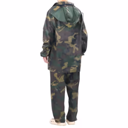 New Men's 2-Piece Rain Suit w/Hood 2 Colour 4Size Selectable Waterproof Jacket - green, l - Additional view 5