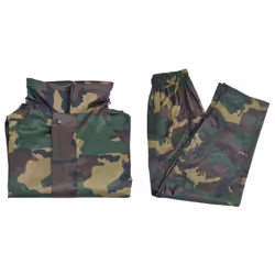 New Men's 2-Piece Rain Suit w/Hood 2 Colour 4Size Selectable Waterproof Jacket - green, l - Additional view 8