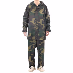 New Men's 2-Piece Rain Suit w/Hood 2 Colour 4Size Selectable Waterproof Jacket - green, xl