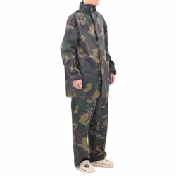 New Men's 2-Piece Rain Suit w/Hood 2 Colour 4Size Selectable Waterproof Jacket - green, xxl