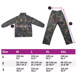 New Men's 2-Piece Rain Suit w/Hood 2 Colour 4Size Selectable Waterproof Jacket - green, xxl - Additional view 10