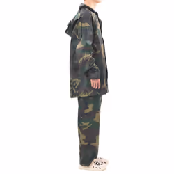 New Men's 2-Piece Rain Suit w/Hood 2 Colour 4Size Selectable Waterproof Jacket - green, xxl - Additional view 4