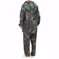 New Men's 2-Piece Rain Suit w/Hood 2 Colour 4Size Selectable Waterproof Jacket - green, xxl - Additional view 5