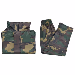 New Men's 2-Piece Rain Suit w/Hood 2 Colour 4Size Selectable Waterproof Jacket - green, xxl - Additional view 8