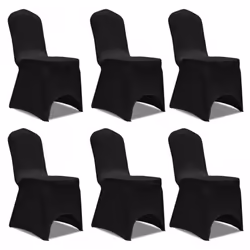 vidaXL 6x Chair Cover Stretch Black Banquet Seat Furniture Slipcover Protector