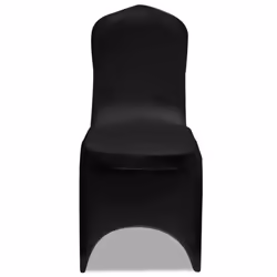 vidaXL 6x Chair Cover Stretch Black Banquet Seat Furniture Slipcover Protector