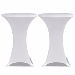 vidaXL 2x Standing Table Covers 60cm White Stretch Event Slipcover Tablecloth