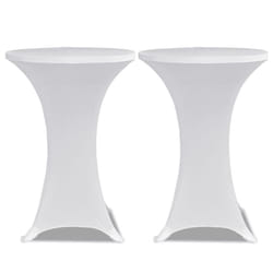 vidaXL 2x Standing Table Covers 60cm White Stretch Event Slipcover Tablecloth