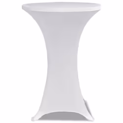vidaXL 2x Standing Table Covers 60cm White Stretch Event Slipcover Tablecloth