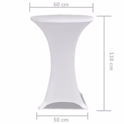 vidaXL 2x Standing Table Covers 60cm White Stretch Event Slipcover Tablecloth - Additional view 4