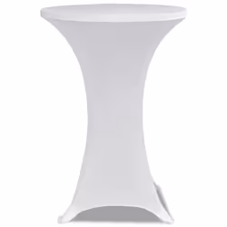 vidaXL 2x Standing Table Cover 80cm White Stretch Tablecloth Protector Sheet - Additional view 2
