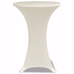 vidaXL 2x Standing Table Cover 80cm Cream Stretch Tablecloth Protector Sheet - Additional view 2