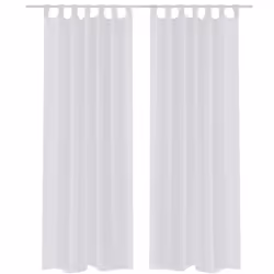 vidaXL 2x Sheer Curtain 140x225cm White Window Blind Shade Sunscreen Drape