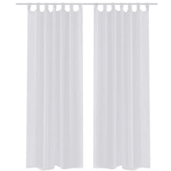 vidaXL 2x Sheer Curtain 140x225cm White Window Blind Shade Sunscreen Drape