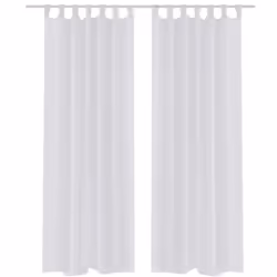 vidaXL 2x Sheer Curtain 140x245cm White Window Blind Shade Sunscreen Drape