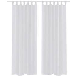 vidaXL 2x Sheer Curtain 140x245cm White Window Blind Shade Sunscreen Drape