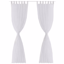 vidaXL 2x Sheer Curtain 140x245cm White Window Blind Shade Sunscreen Drape