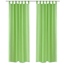 vidaXL 2x Sheer Curtain 140x175cm Apple Green Window Blind Shade Sunscreen