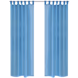 vidaXL 2x Sheer Curtain 140x225cm Turquoise Window Blind Shade Sunscreen Drape