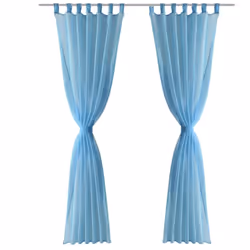 vidaXL 2x Sheer Curtain 140x225cm Turquoise Window Blind Shade Sunscreen Drape