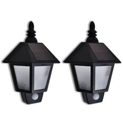 vidaXL Solar Wall Lamp Outdoor Wall Light Garden Light with Motion Sensor 2 pcs