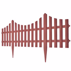 vidaXL 17x Lawn Divider Brown 10m Outdoor Garden Fence Panel Edging Barrier - Additional view 5