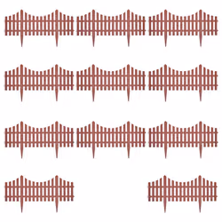 vidaXL 17x Lawn Divider Brown 10m Outdoor Garden Fence Panel Edging Barrier - Additional view 7