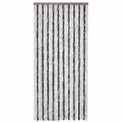 vidaXL Insect Curtain Grey and White 100x220cm Chenille Bug Door Mesh Screen