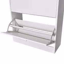 vidaXL Wooden Shoe Cabinet with 2 Compartments White Storage Rack Organiser - Additional view 4