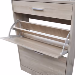 vidaXL Shoe Cabinet with a Drawer and a Top Glass Shelf Wood Oak Look Storage - Additional view 6