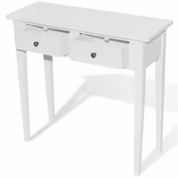 vidaXL Dressing Console Table with 2 Drawers White Makeup Vanity Stand Desk