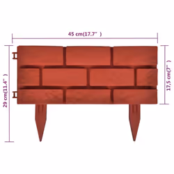 vidaXL 11x Garden Lawn Fencing Divider Brick Design Edging Farm Yard Border - Additional view 10