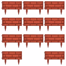vidaXL 11x Garden Lawn Fencing Divider Brick Design Edging Farm Yard Border - Additional view 9