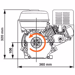 vidaXL Petrol Engine 6.5HP 4.8kW Black Gasoline Recoil Start Generator Motor - Additional view 4