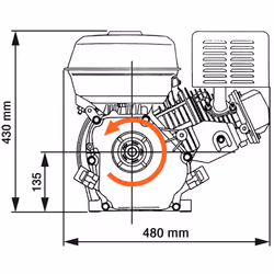 vidaXL Petrol Engine 15HP 11kW Black Gasoline Generators 4-stroke Petrol Power - Additional view 6