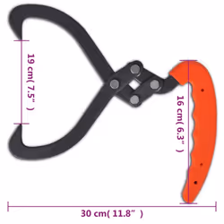 vidaXL 4x Log Tongs with PVC Handle Forestry Grabber Skidding Lifting Timber - Additional view 3