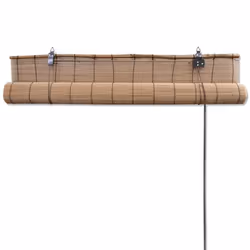 vidaXL Roller Blinds 80x160cm Brown Bamboo Daynight Window Sunscreen Drape
