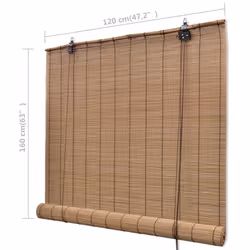 vidaXL Roller Blinds 120x160cm Brown Bamboo Home Window Shade Drape Curtain