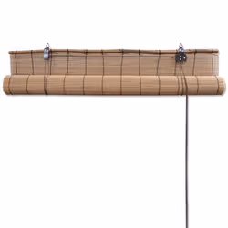vidaXL Roller Blinds 150x220cm Brown Bamboo Blackout Shade Window Curtain