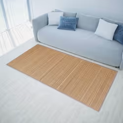 VidaXL 241337 area rug Indoor Floor mat Rectangle Bamboo, PVC, Polyester, Polypropylene (PP) Brown