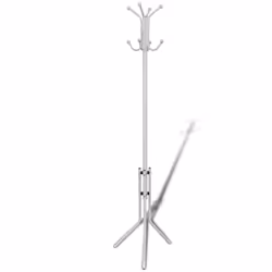 New Portable Bedroom Metal White Coat Stand Hat Rack Hall Holder Hanger Hooks