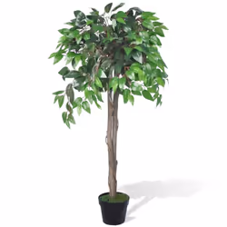 vidaXL Artificial Plant Ficus Tree with Pot 110cm Fake Plant Arrangement Decor